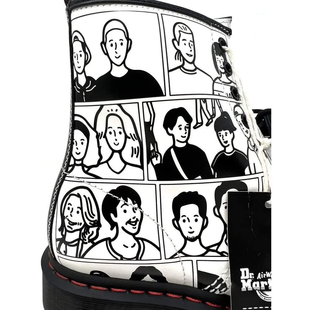 Doc DR. MARTENS 1460 For Pride Fuyuki Kanai Leather Boot Sz Mens 9 / Womens 10 - Picture 6 of 16